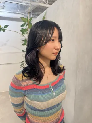 セミロング 顔周りcut・ご相談 ＝新宿しずく🇰🇷のヘアスタイル