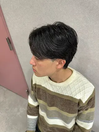 ミディアム パーマ ヘアアレンジ メンズ Mens Salon Gray by NYNY所属・Gray by NYNYのヘアスタイル