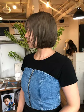 ショート カラー デザインカット🎨 ボブ🫟おざきのヘアスタイル