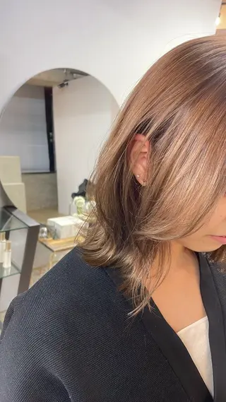 ミディアム カラー cuore/ みく/艶カラーのヘアスタイル