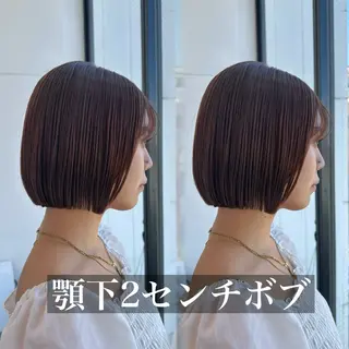 ミディアム パーマ ボブ/レイヤーボブ/ 地毛風矯正/Yukiのヘアスタイル