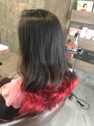 セミロング カラー キッズ 【earth】オガタ 🫧髪質改善縮毛🫧のヘアスタイル