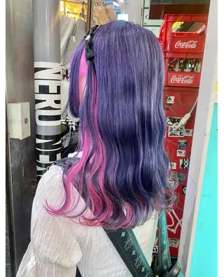 ミディアム カラー GARU-ガル-所属・TSUNO🦖 派手髪/オタク美容師のヘアスタイル