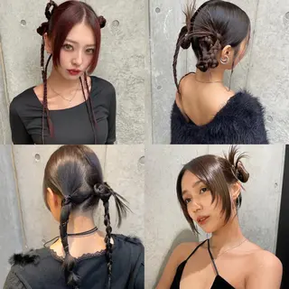 セミロング カラー ヘアアレンジ Mizobe misakiのヘアスタイル