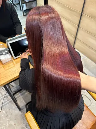ロング カラー ヒマワリ/ 艶カラー/新宿のヘアスタイル