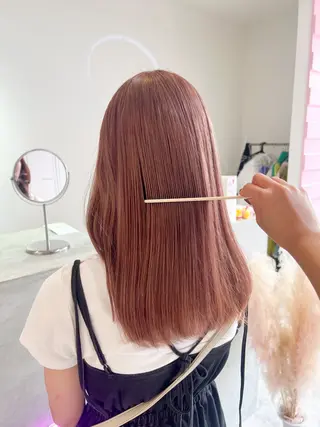 セミロング カラー 🎀ダブルカラー/ ピンク×ガーリー🎀のヘアスタイル