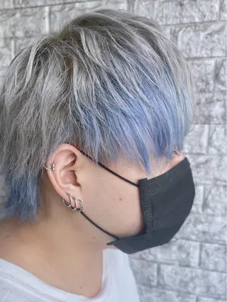 ミディアム カラー メンズ EMANON新宿南口所属・🦄中性ウルフ ☁️Shiori🦄のヘアスタイル