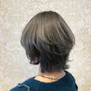 ショート カラー 🐠寒色系×パーマ 櫻井　麿偉🐏のヘアスタイル