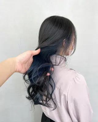 ロング カラー インナーカラー/天神 ブリーチ/吉田のヘアスタイル