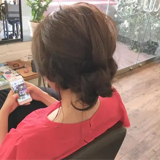 ミディアム カラー ヘアアレンジ 上川 美幸のヘアスタイル