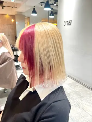 ミディアム カラー 🌈インナーカラー ‘ショウマ’🌈のヘアスタイル