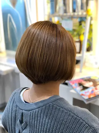 ショート パーマ 安井　昴 💫ブリーチ縮毛矯正のヘアスタイル