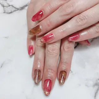 セミロング ネイル 石原 夕華のネイルデザイン