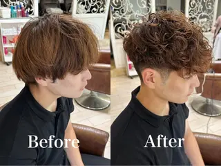 パーマ メンズ 増渕 駿介のヘアスタイル
