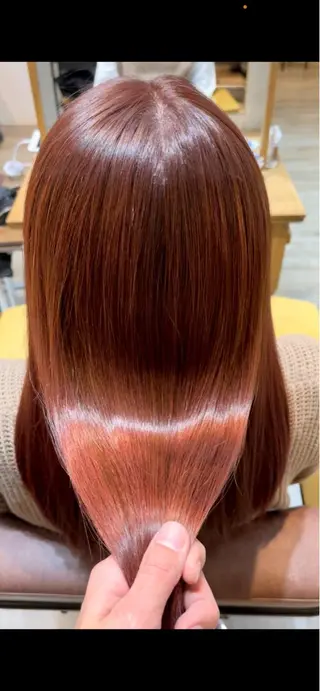 セミロング カラー 巻ける縮毛矯正✨ 木下晴一朗✨のヘアスタイル