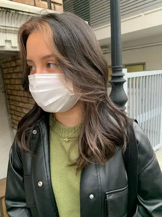 セミロング カラー 似合わせカラー🫶 小川千波のヘアスタイル