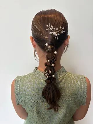 セミロング ヘアアレンジ 高橋 乙葉のヘアスタイル