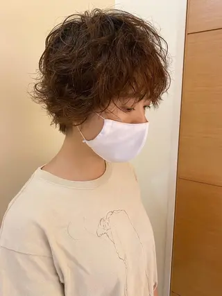 ショート カラー パーマ コマツリサ ROCCO eastのヘアスタイル
