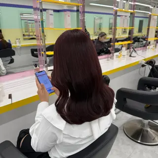 セミロング カラー ヘアアレンジ 🎀Girly艶髪カ ラー🎀Harukaのヘアスタイル