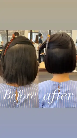 ミディアム パーマ 縮毛矯正支持率N O.1あおい🕊️✨のヘアスタイル