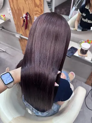 ロング カラー ハイトーン縮毛/暖色 なーな🎀🤍のヘアスタイル