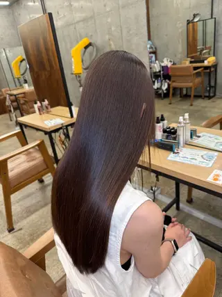 ロング 髪質改善×縮毛矯正× 艶カラー 吉原和磨のヘアスタイル