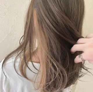 セミロング カラー 髪質改善色素改善特化 keiのヘアスタイル