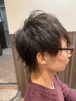 ショート カラー メンズ IwAsh中山所属・✂︎中山ブリーチ・ パーマ✂︎露木智也のヘアスタイル