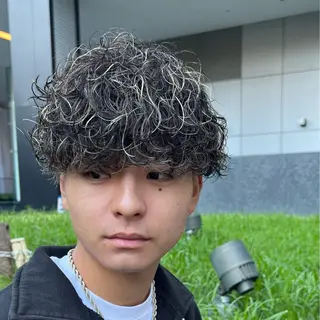 カラー パーマ メンズ 安藤 晴大のヘアスタイル