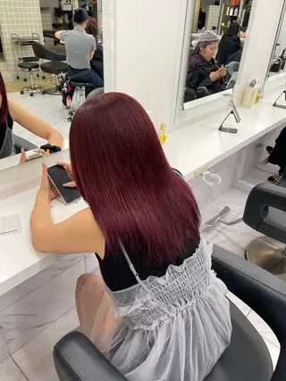 セミロング カラー ヘアアレンジ 💗横浜美容室 💗HARUNAのヘアスタイル