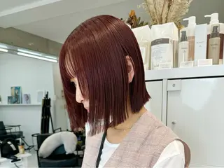 ミディアム カラー 会田有紀 /切りっぱなしボブのヘアスタイル