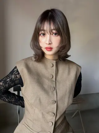 ミディアム カラー MINX The pass所属・透明感ケアカラー/ レイヤー/ryokaのヘアスタイル