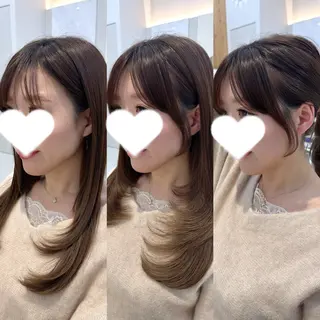 セミロング レイヤーカット/ 顔まわり/アオイのヘアスタイル