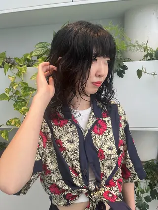 ミディアム パーマ Kuku所属・つぼみ/パーマ ／レイヤー／ボブのヘアスタイル