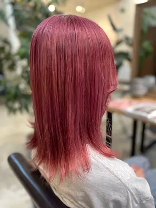 ミディアム カラー 艶カラー/ハイトーン Anjuのヘアスタイル