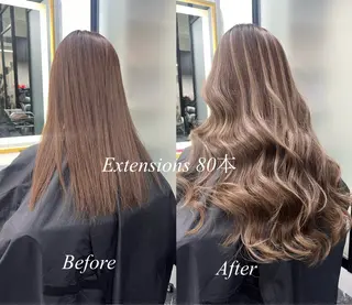 ロング カラー シールエクステ特化 ハイトーン、NANAのヘアスタイル
