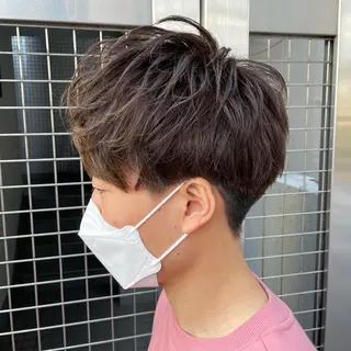 ショート カラー メンズ 【メンズ縮毛矯正】 田中秀斗のヘアスタイル