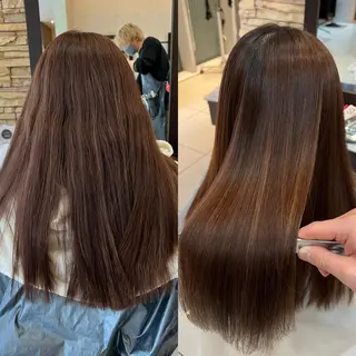 ロング 福岡縮毛矯正✨️ ストレート 向井和輝のヘアスタイル