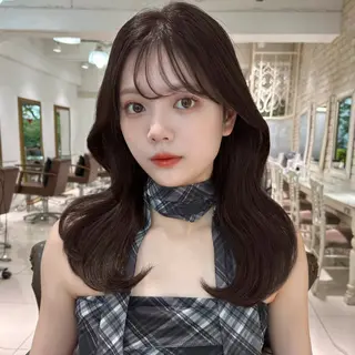 セミロング カラー 韓国hair＆eye 🩶 Ruriのマツエク・マツパデザイン