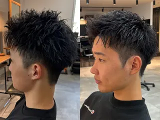 メンズ 保立メンズカット 千葉駅フェザーパーマのヘアスタイル