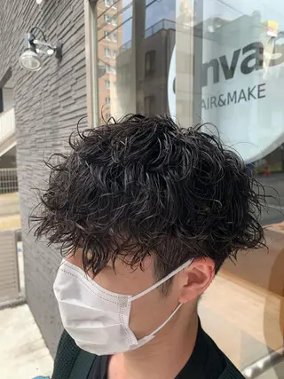 パーマ メンズ ボブ くせ毛風パーマ 艶カラー/横山大樹のヘアスタイル