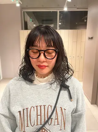 ミディアム パーマ レイヤーカット/ くびれヘア佐藤大空のヘアスタイル