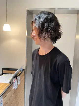 パーマ メンズ 銀座✨綺麗になれる ストレート✨中山蓮のヘアスタイル