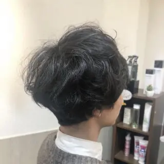 パーマ メンズ MOLLA 浅香山店所属・谷口ゆめ/縮毛矯正/ カット/美眉ワックスのヘアスタイル