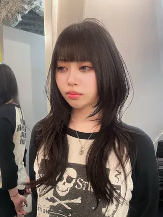 ロング ヘアアレンジ ハッシュカット/ 韓国ヘア☽⋰mahoのヘアスタイル