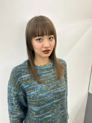 ミディアム カラー 顔まわりカット/艶髪 カラー✨けいとのヘアスタイル