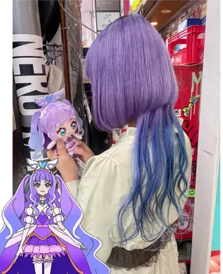 セミロング カラー GARU-ガル-所属・TSUNO🦖 派手髪/オタク美容師のヘアスタイル