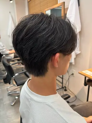 メンズ 千葉駅フェザーパーマ メンズカット保立のヘアスタイル