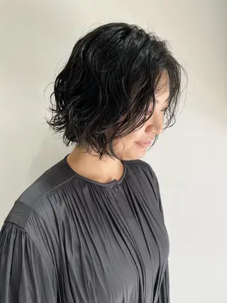 ミディアム パーマ ニュアンスヘア☆樋口 希世☆のヘアスタイル