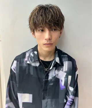 ショート カラー メンズ ナチュラル×色気パ ーマ 渋谷/マナミのヘアスタイル